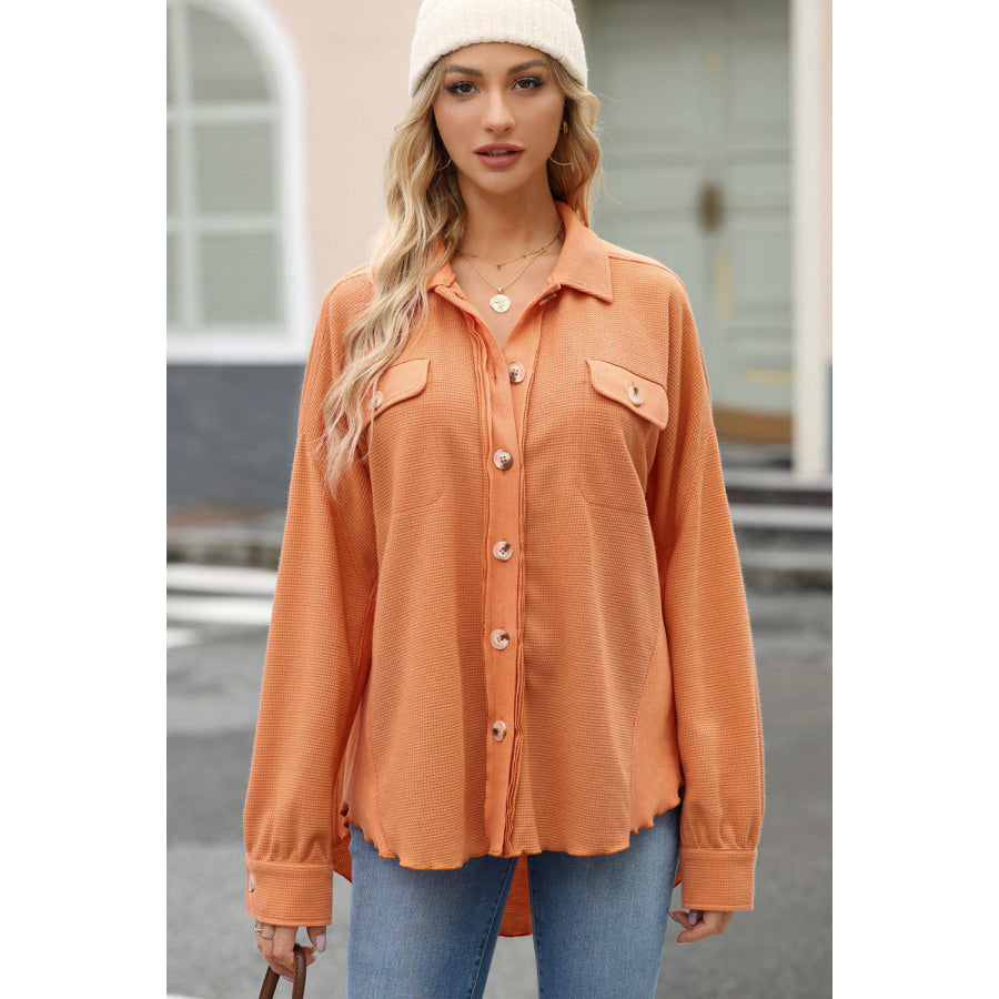 Button Up Long Sleeve Shirt Sherbet / M Apparel and Accessories