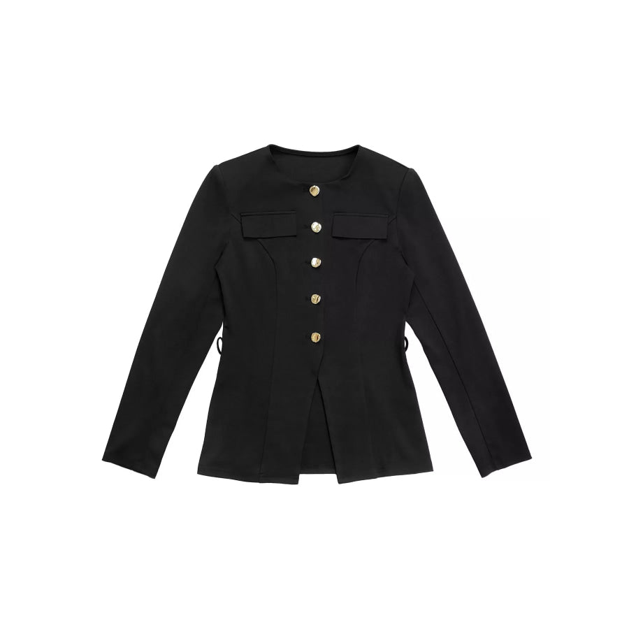 Button Up Long Sleeve Top and Pants Set Apparel and Accessories