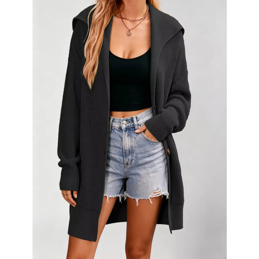 Button Up Longline Cardigan Apparel and Accessories