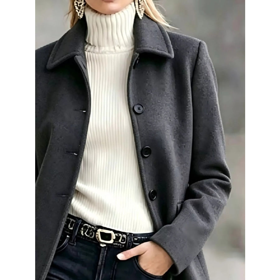 Button Up Longline Coat Apparel and Accessories