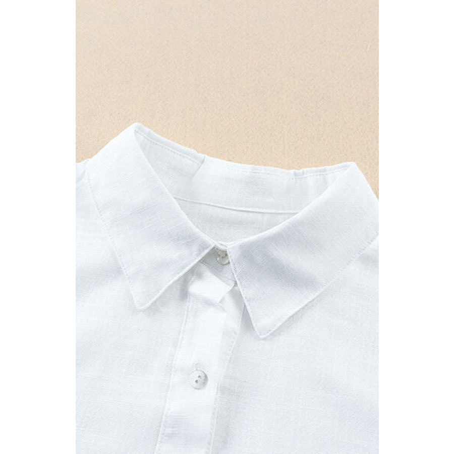 Button - Up Longline Shirt with Breast Pockets Apparel and Accessories