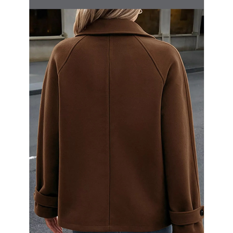 Button Up Raglan Sleeve Coat Apparel and Accessories