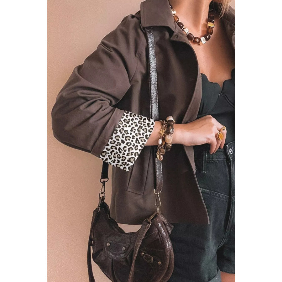 Button Up Raglan Sleeve Shacket Apparel and Accessories