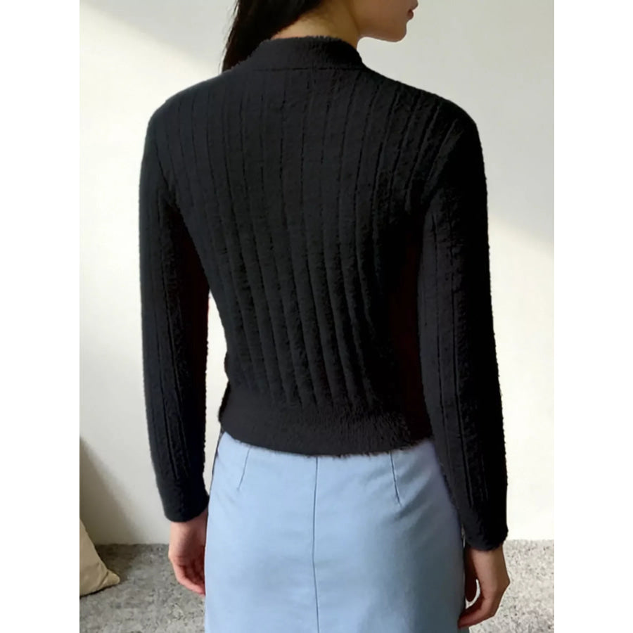 Button Up Ribbed Knit Cardigan Apparel and Accessories