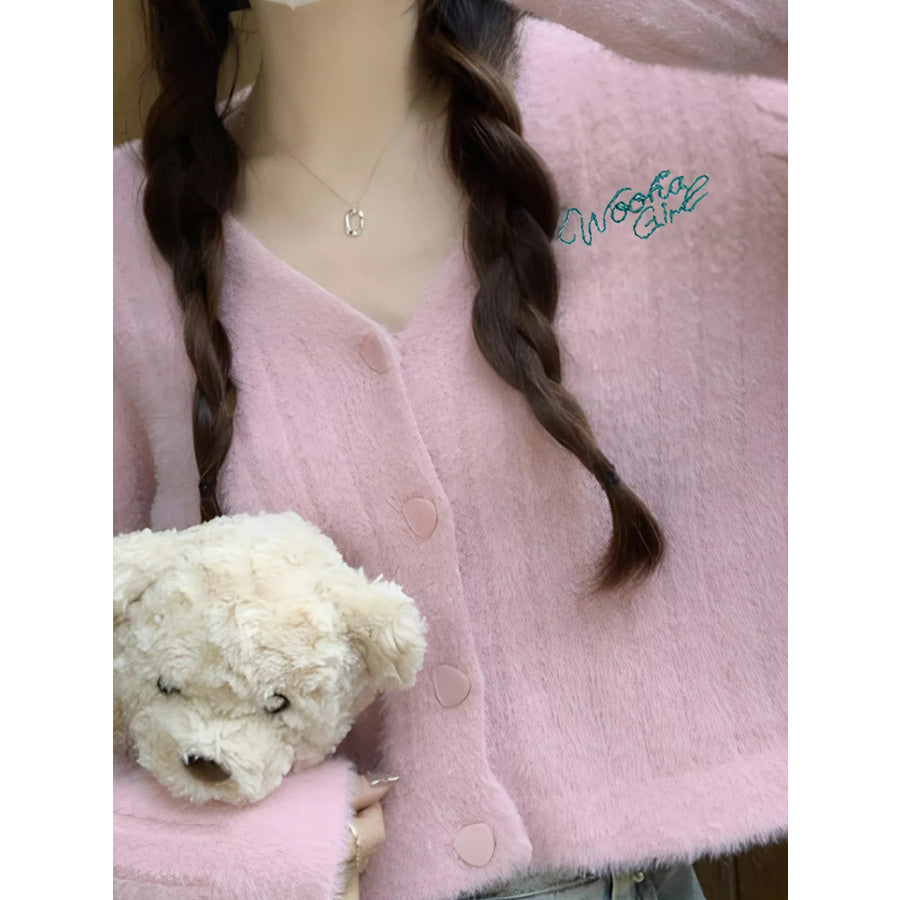 Button Up Ribbed Knit Cardigan Apparel and Accessories