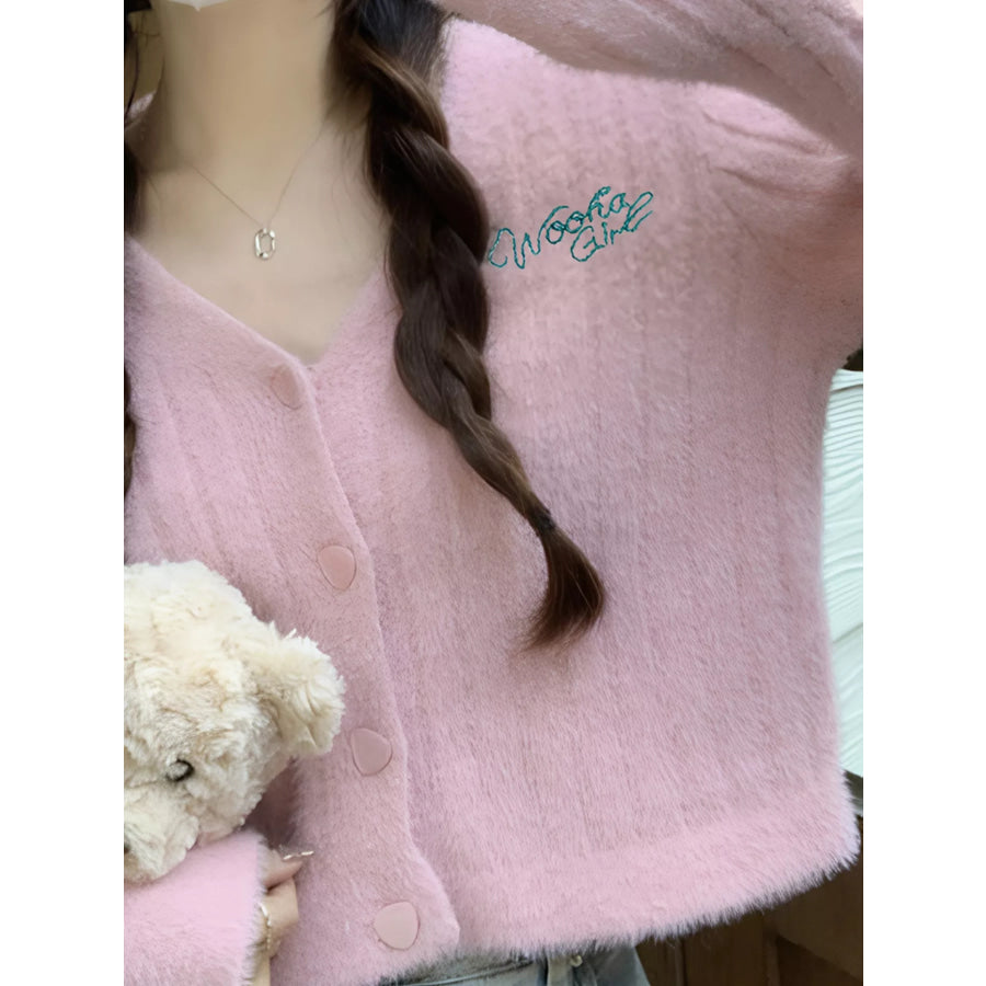 Button Up Ribbed Knit Cardigan Apparel and Accessories