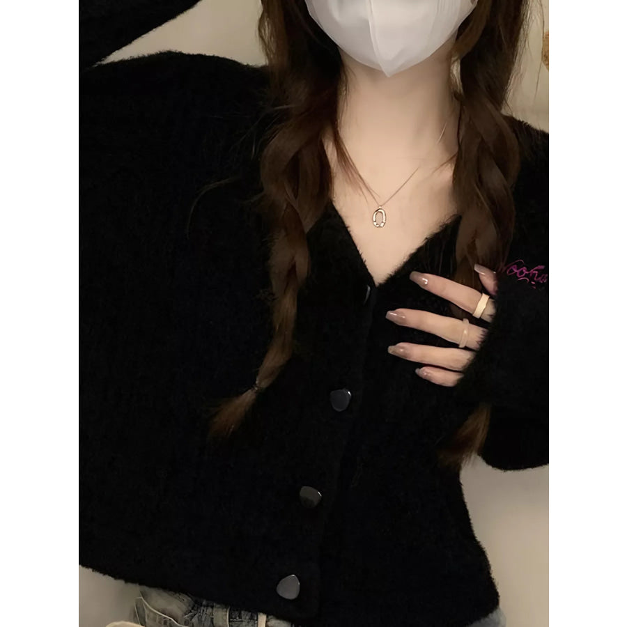 Button Up Ribbed Knit Cardigan Apparel and Accessories