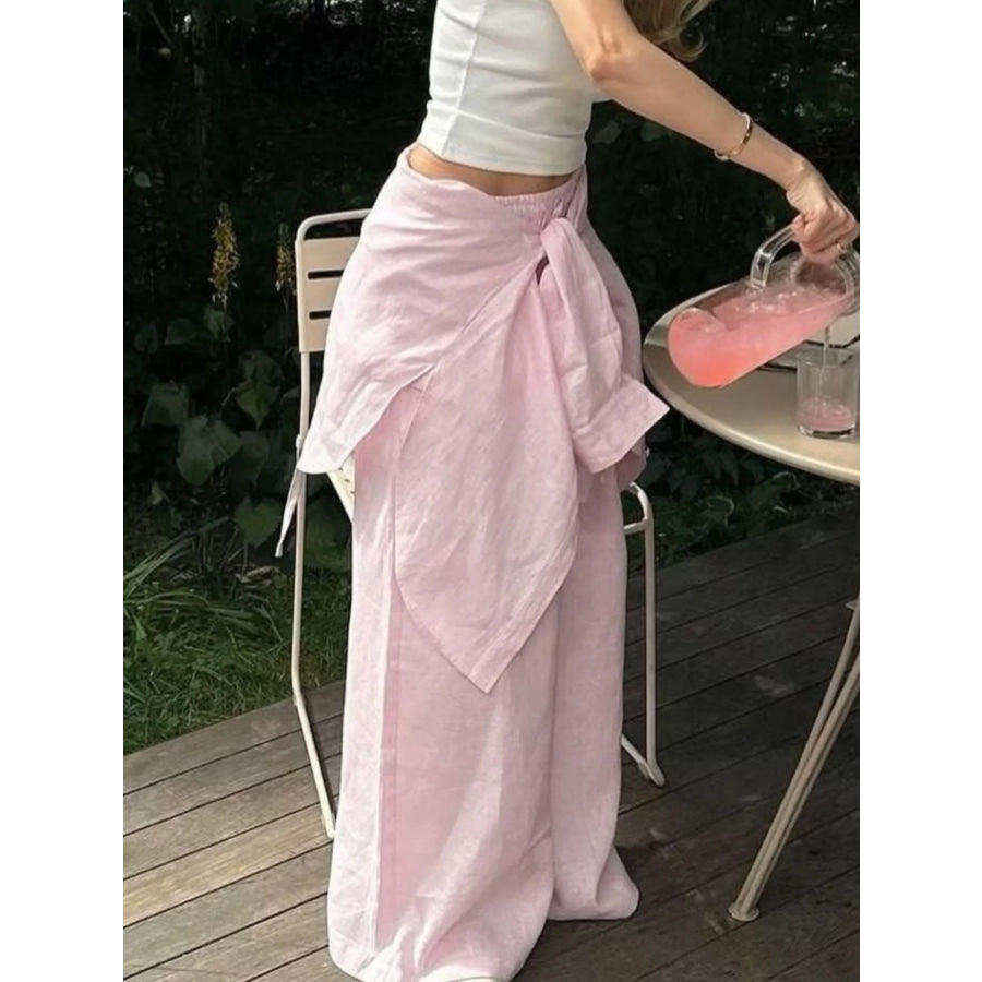 Button Up Shirt and Drawstring Pants Set Apparel and Accessories