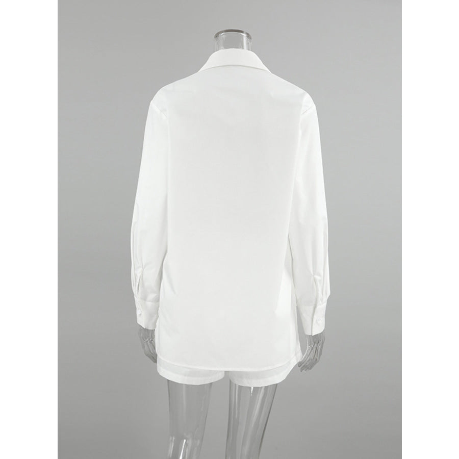 Button Up Shirt and Shorts Set Apparel and Accessories