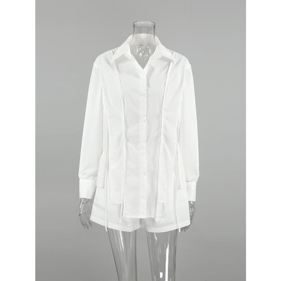 Button Up Shirt and Shorts Set Apparel and Accessories