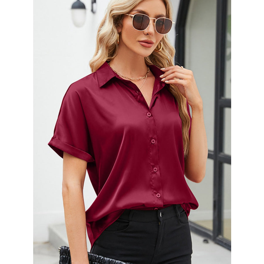 Button Up Short Sleeve Shirt Apparel and Accessories