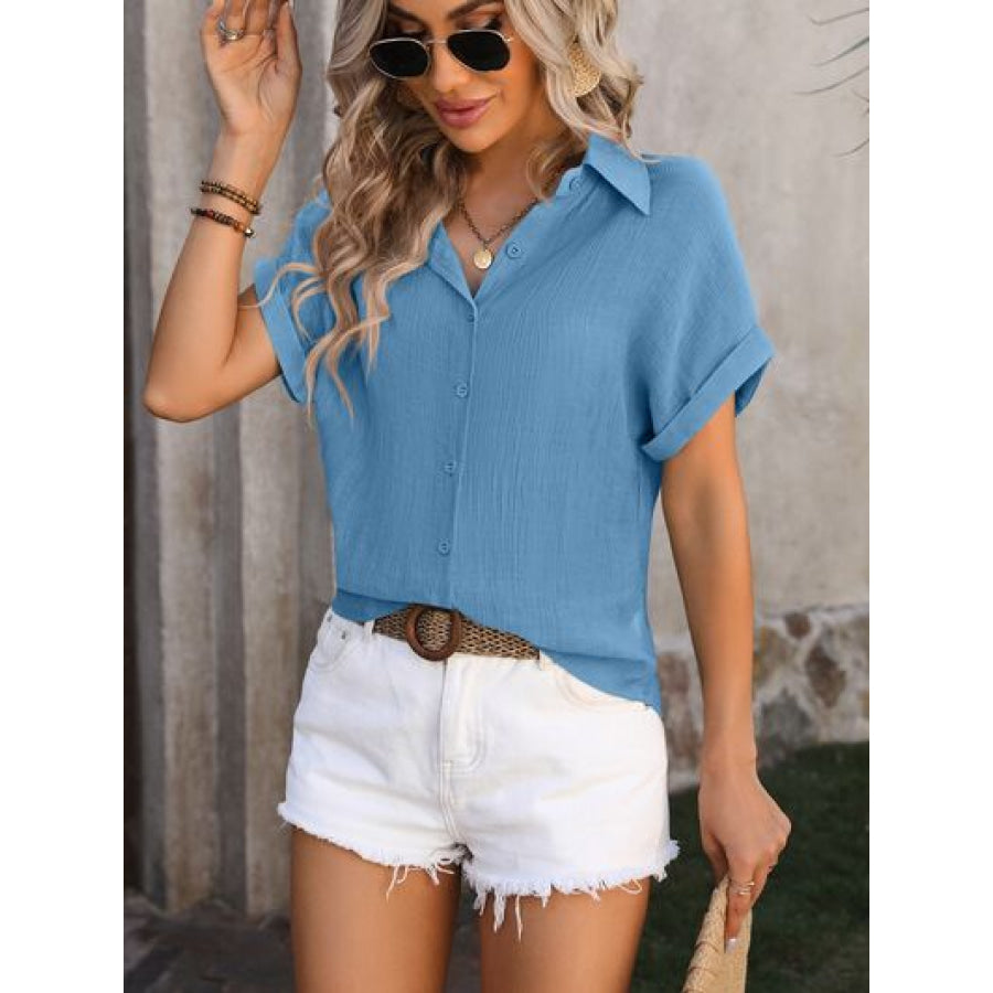 Button Up Short Sleeve Shirt Apparel and Accessories