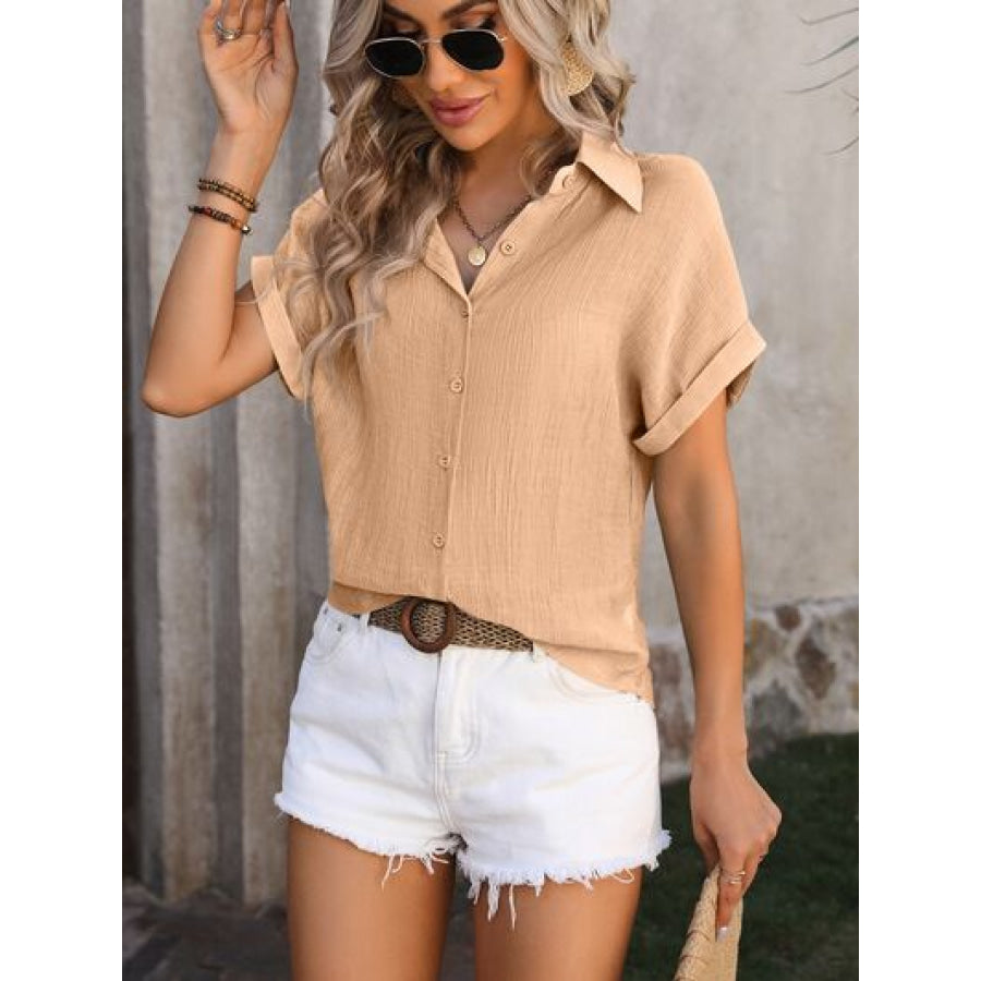 Button Up Short Sleeve Shirt Apparel and Accessories