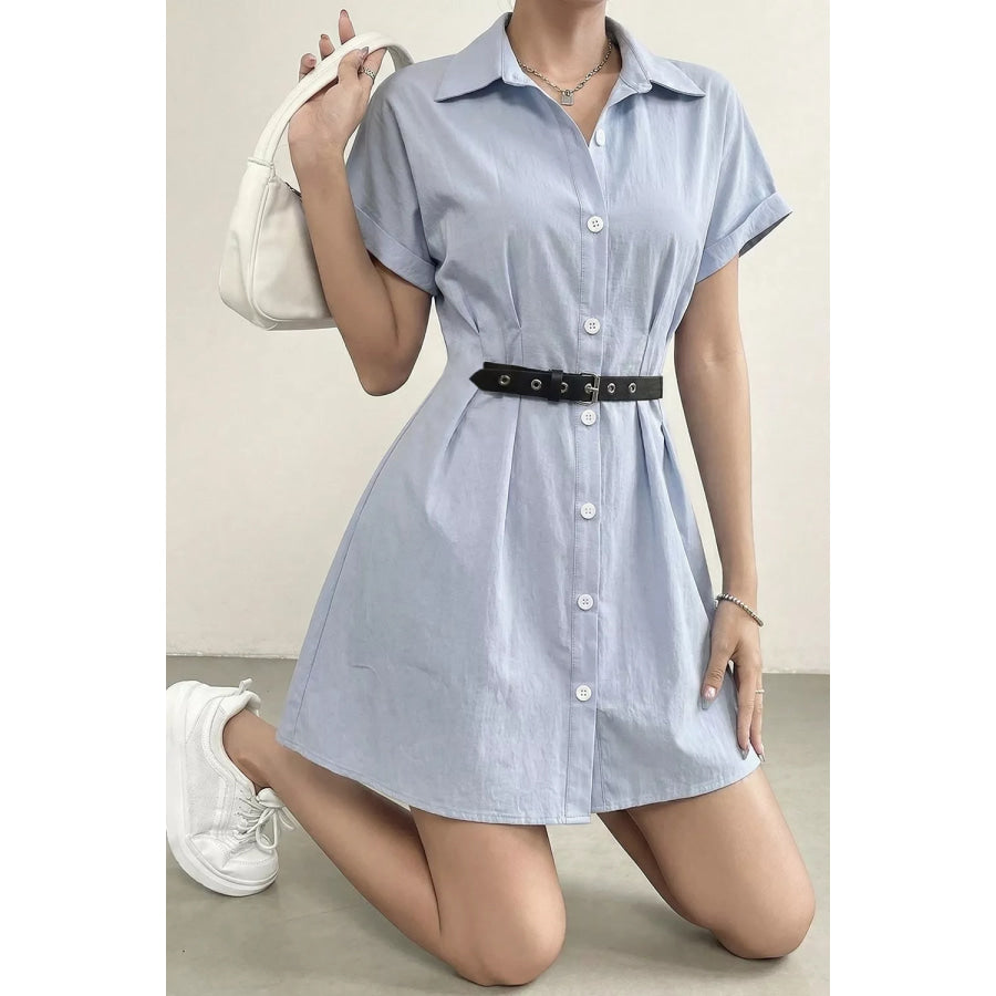 Button Up Short Sleeve Shirt Dress Apparel and Accessories