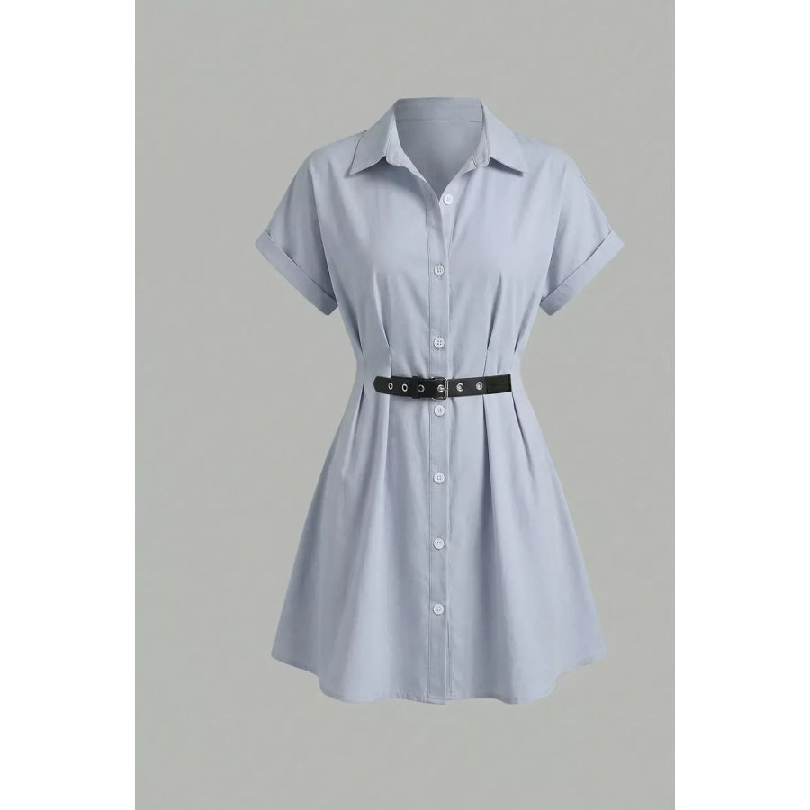 Button Up Short Sleeve Shirt Dress Apparel and Accessories