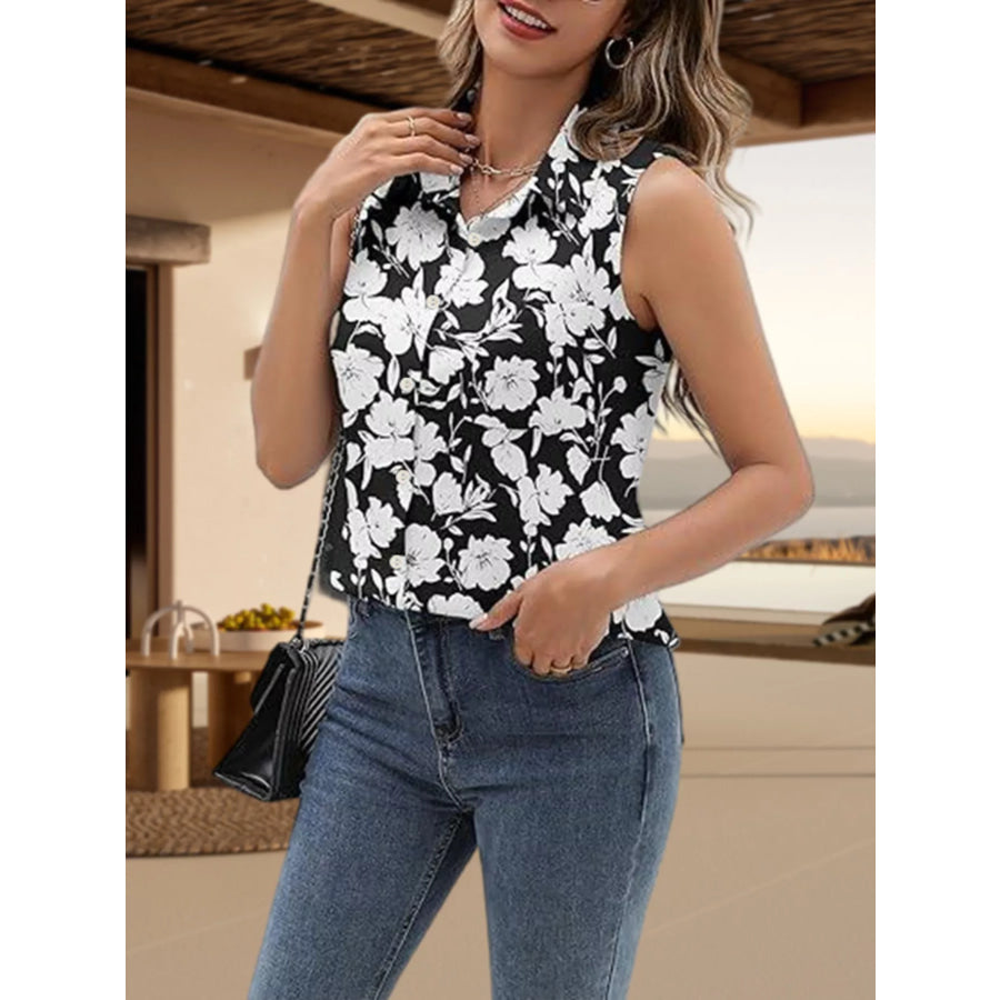 Button Up Sleeveless Shirt Apparel and Accessories