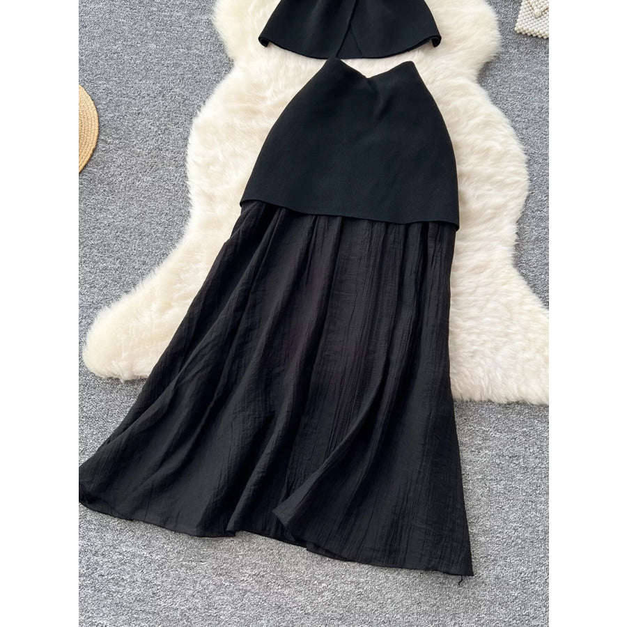 Button Up Sleeveless Top and Skirt Set Apparel and Accessories