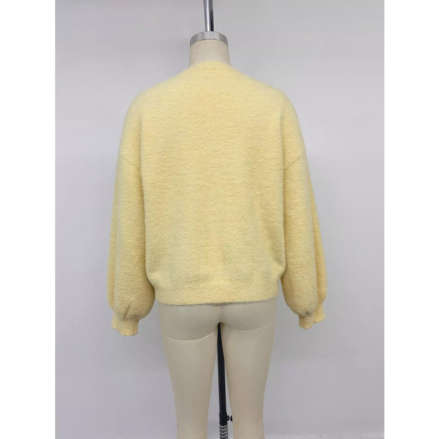 Button Up V-Neck Cardigan Apparel and Accessories