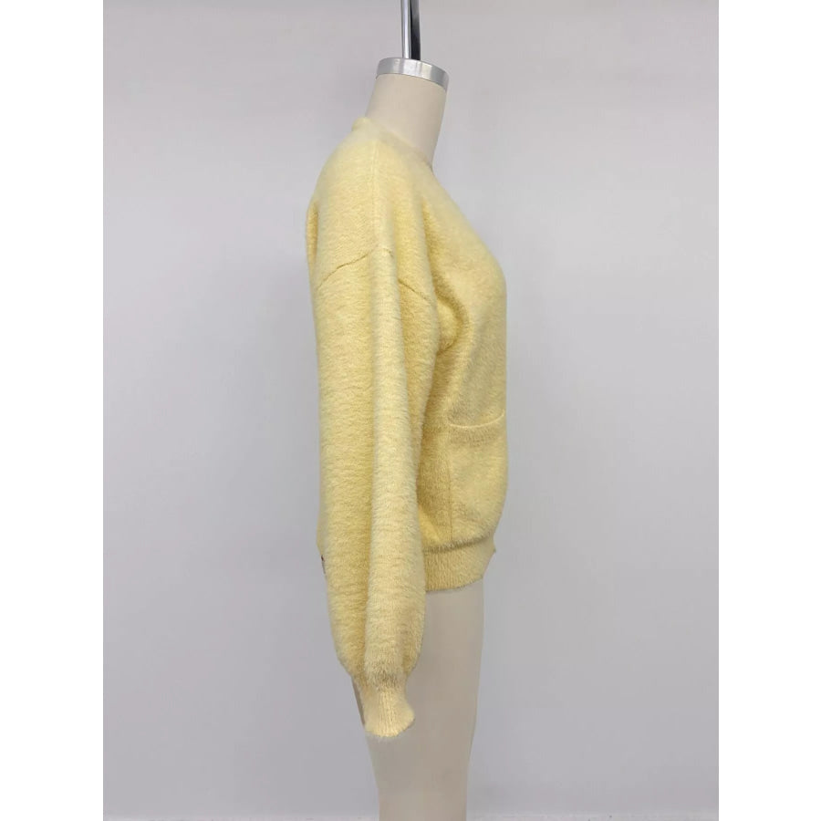 Button Up V-Neck Cardigan Apparel and Accessories