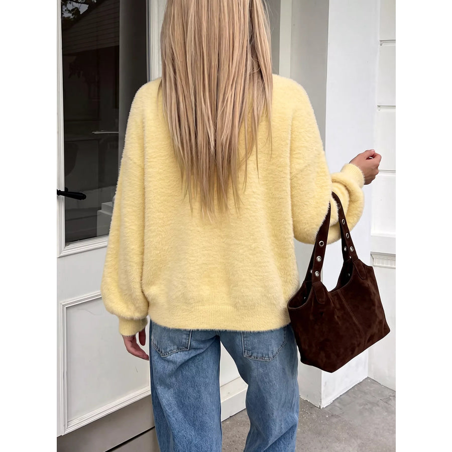 Button Up V-Neck Cardigan Apparel and Accessories