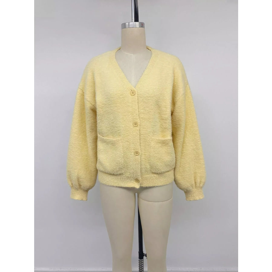 Button Up V-Neck Cardigan Apparel and Accessories