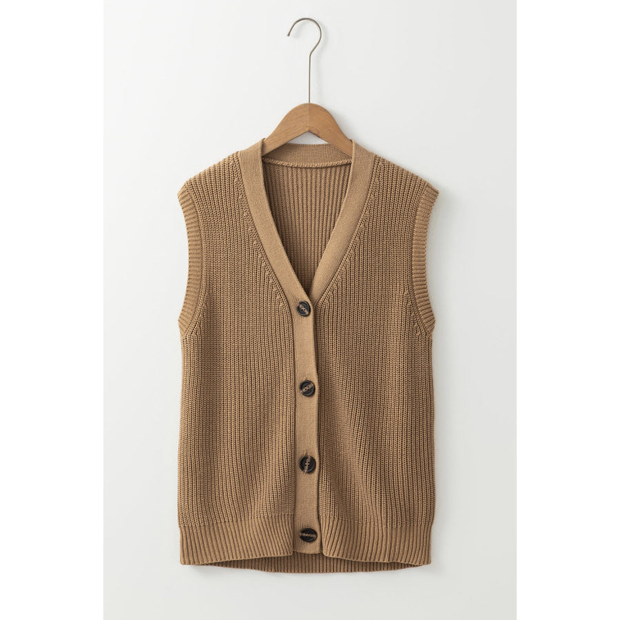 Button Up V-Neck Sweater Vest Apparel and Accessories