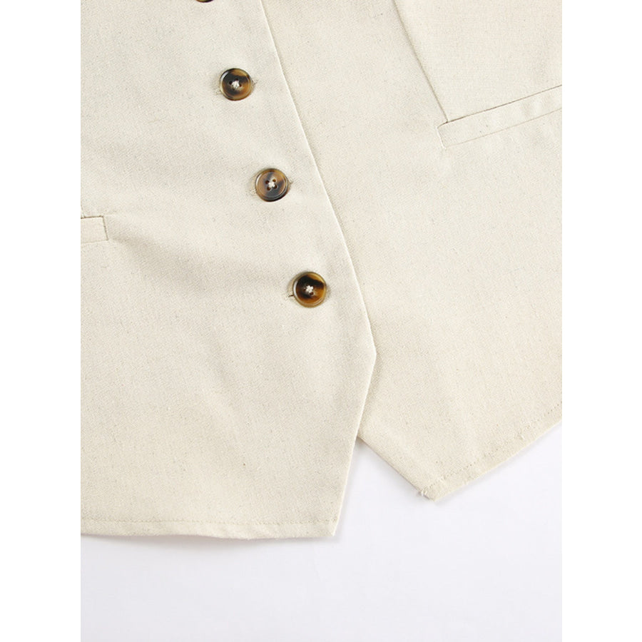 Button Up Vest and Shorts Set Apparel and Accessories