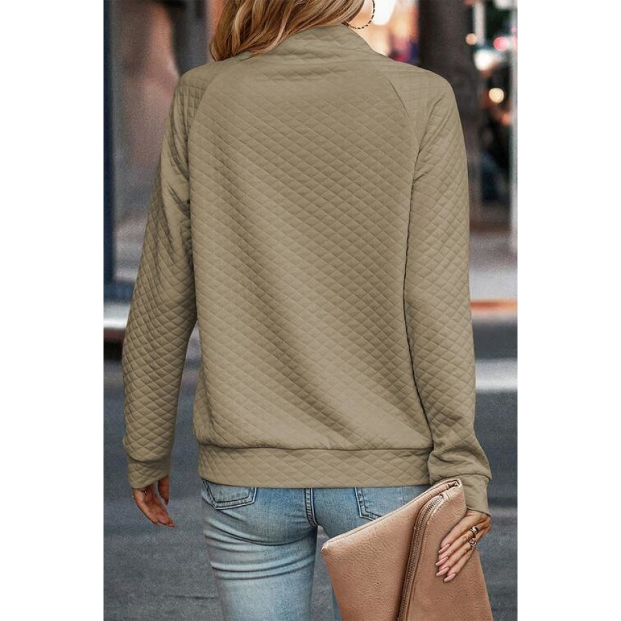 Buttoned Long Sleeve Sweatshirt