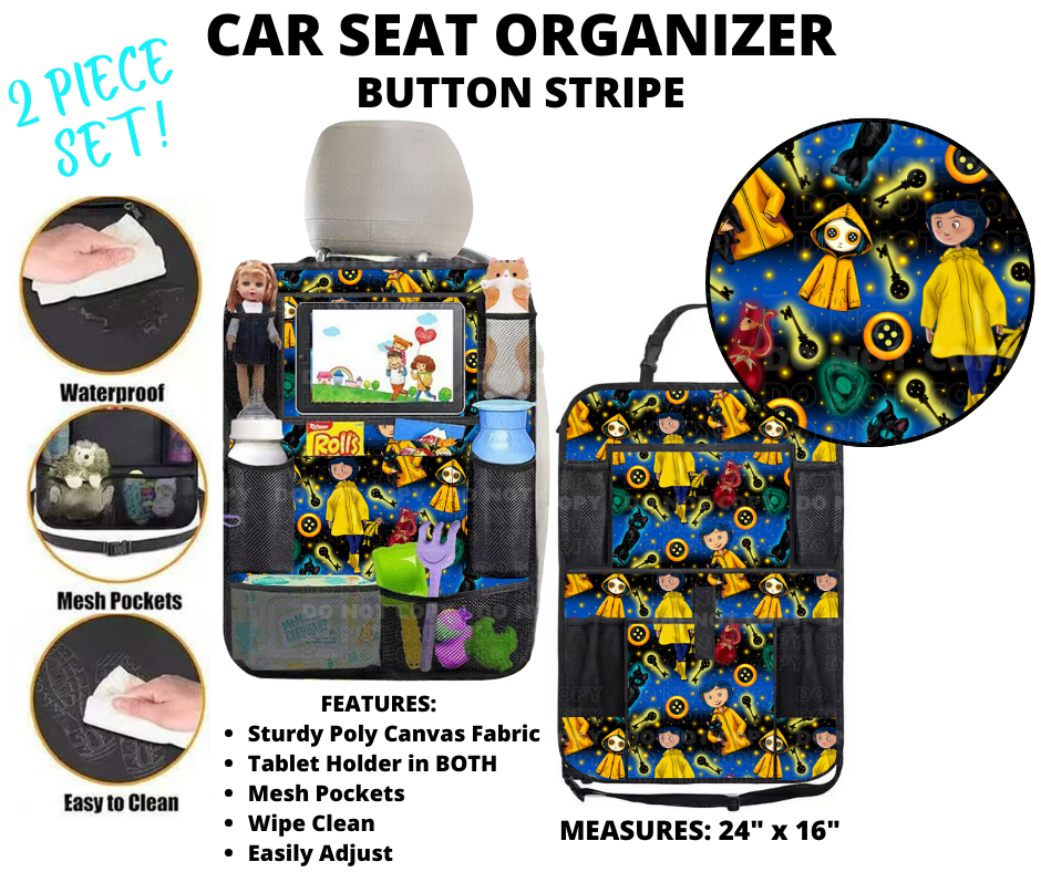 Preorder Custom 2-Piece Car Seat Organisers - Closes 2 Jan - ETA mid Apr 2025