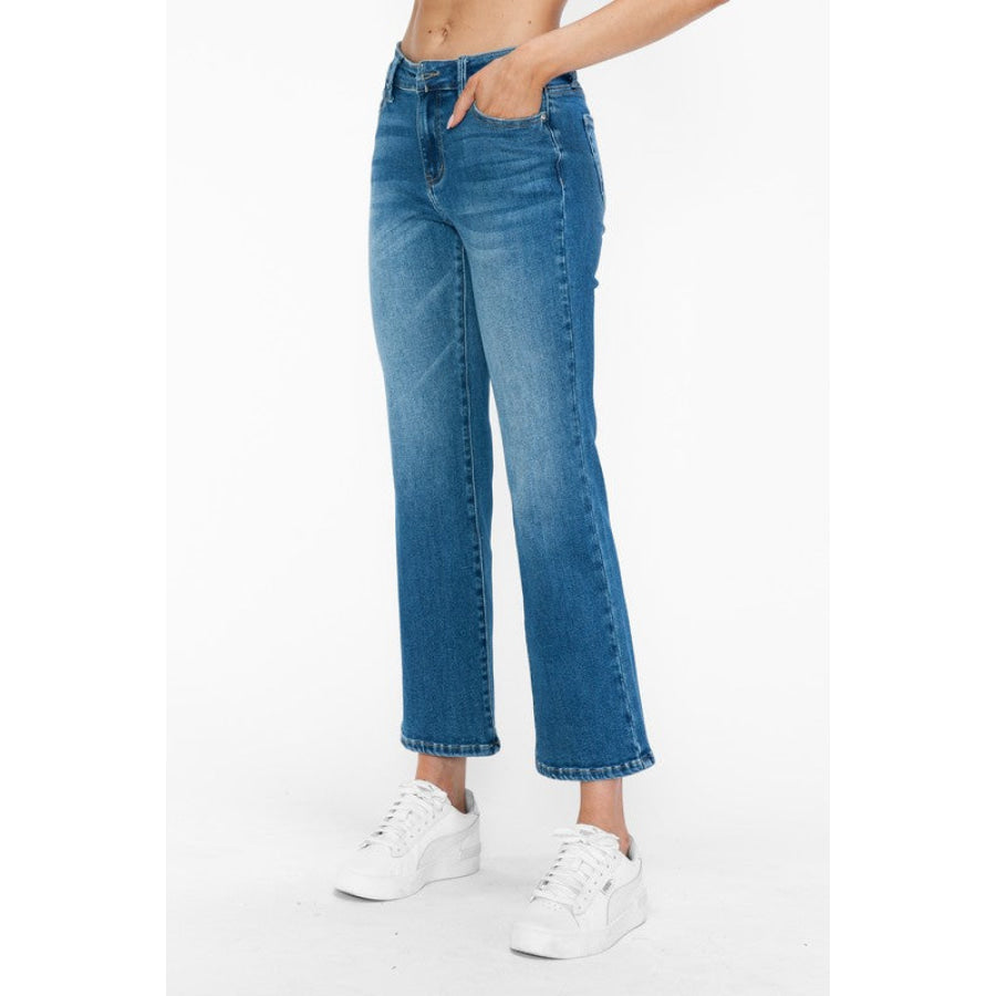 bytos Full Size Cat’s Whiskers Mid Rise Ankle Jeans Apparel and Accessories