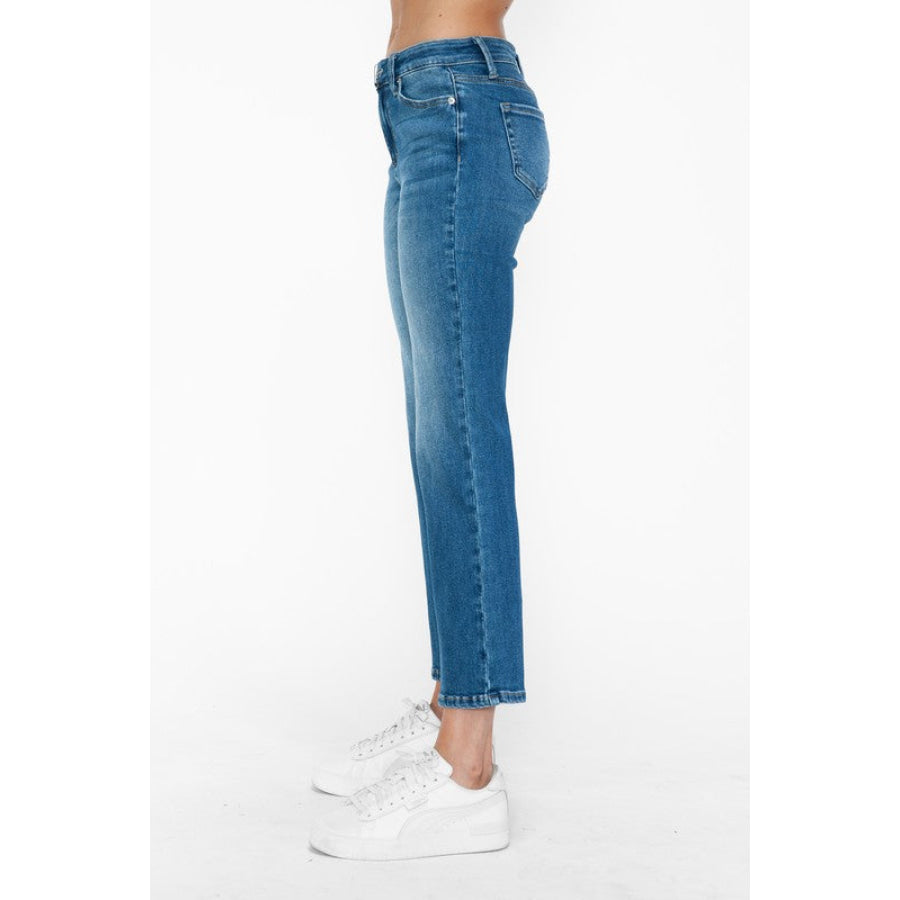 bytos Full Size Cat’s Whiskers Mid Rise Ankle Jeans Apparel and Accessories