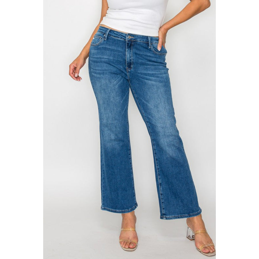 bytos Full Size Cat’s Whiskers Mid Rise Ankle Jeans Apparel and Accessories