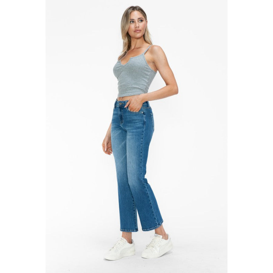 bytos Full Size Cat’s Whiskers Mid Rise Ankle Jeans Apparel and Accessories