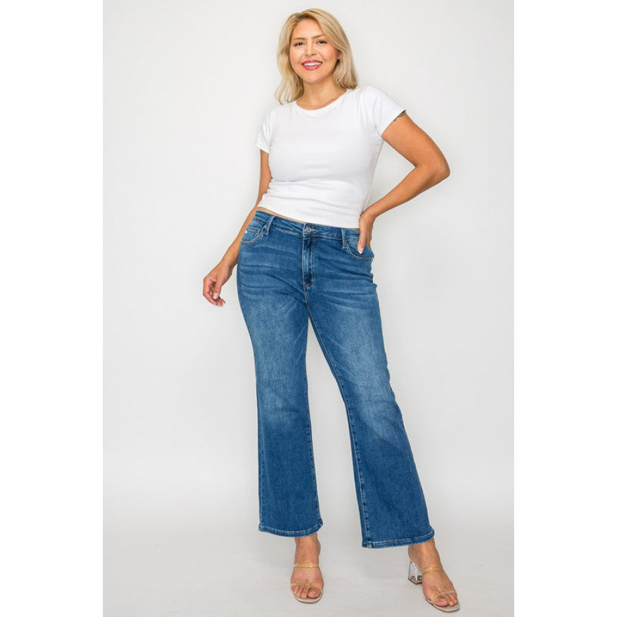 bytos Full Size Cat’s Whiskers Mid Rise Ankle Jeans Apparel and Accessories