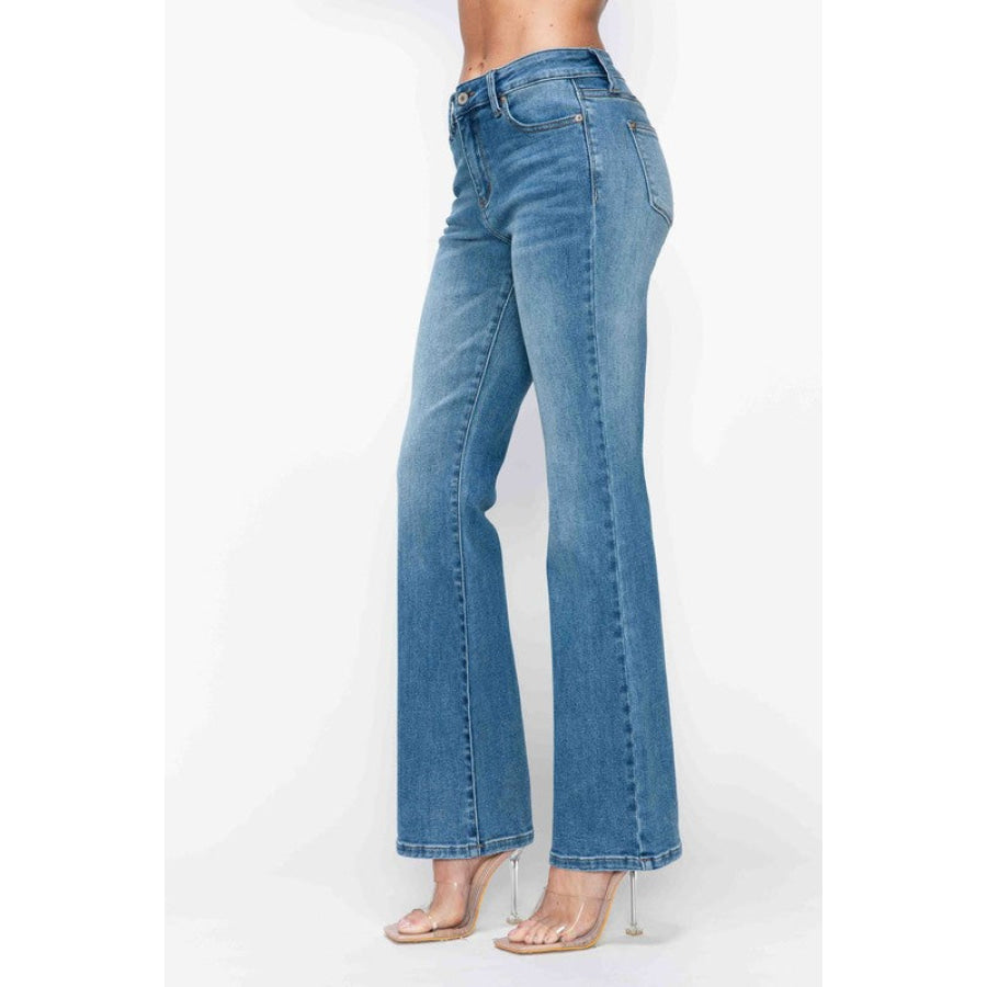 bytos Full Size Cat’s Whiskers Mid Rise Bootcut Jeans Apparel and Accessories