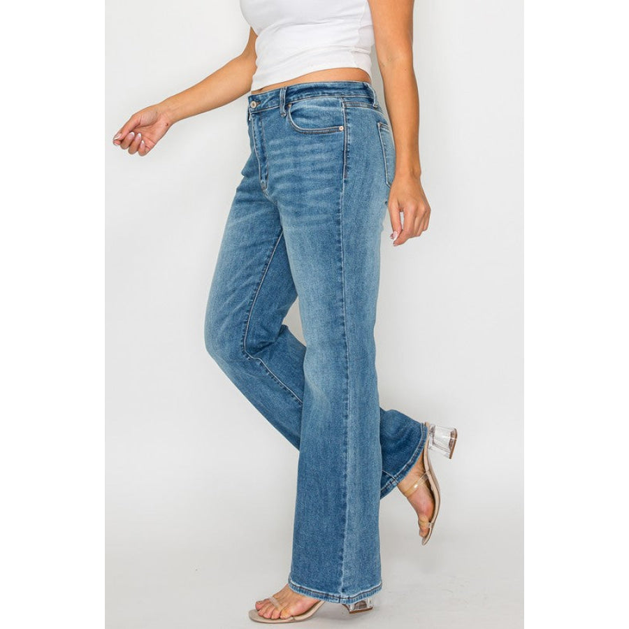 bytos Full Size Cat’s Whiskers Mid Rise Bootcut Jeans Apparel and Accessories