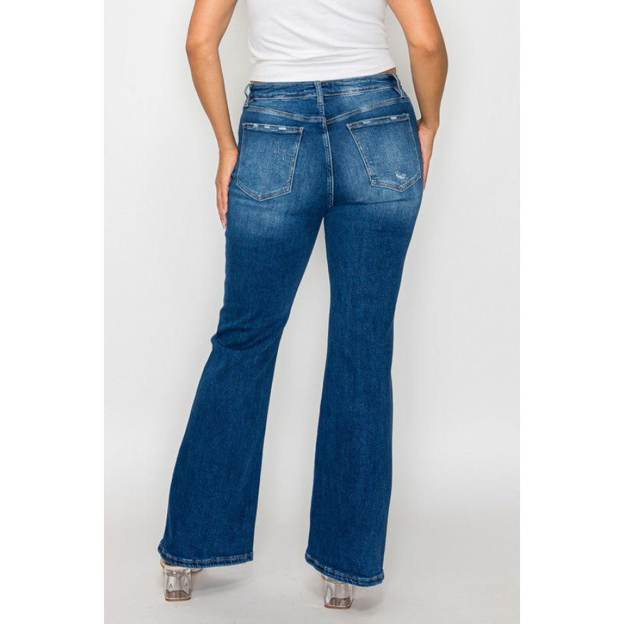 bytos Full Size High Rise Bootcut Jeans with Pockets Apparel and Accessories