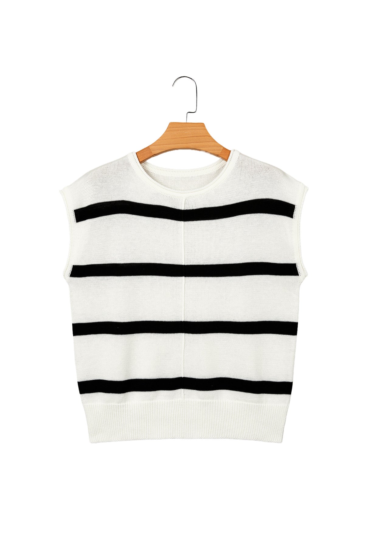 Rose Stripe Knit Western Short Sleeve Sweater