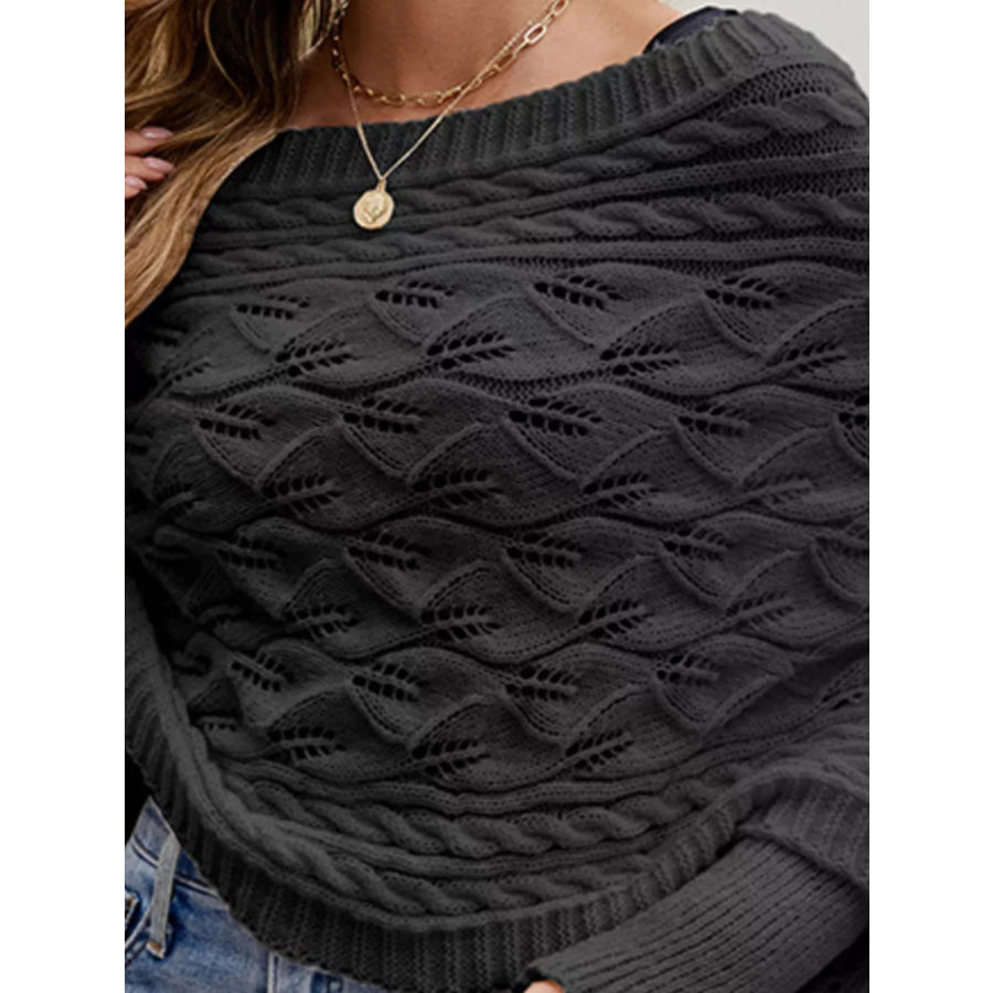 Cable Knit Batwing Sleeve Sweater Apparel and Accessories