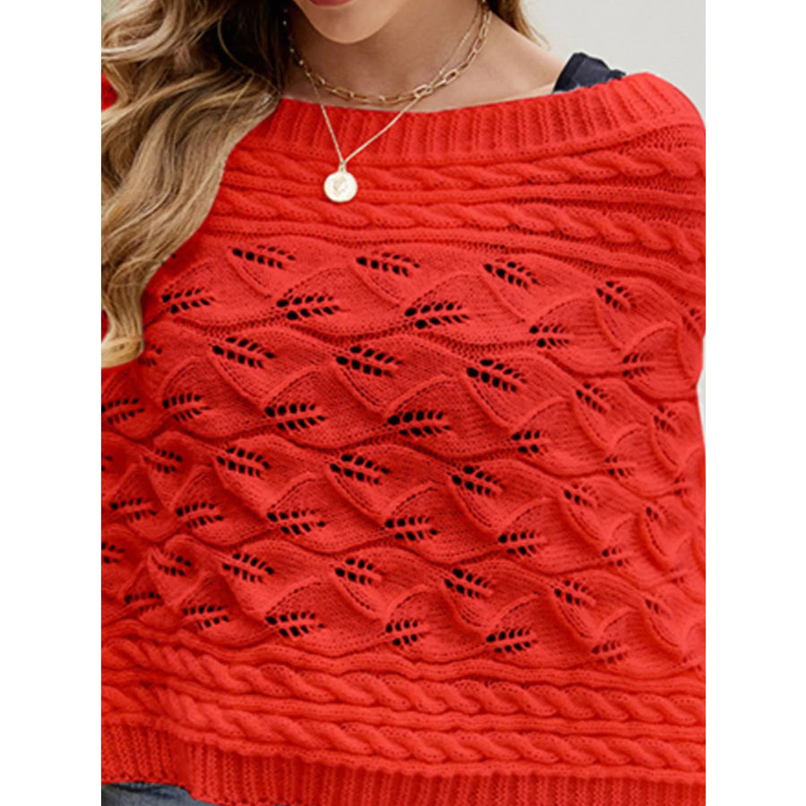 Cable Knit Batwing Sleeve Sweater Apparel and Accessories