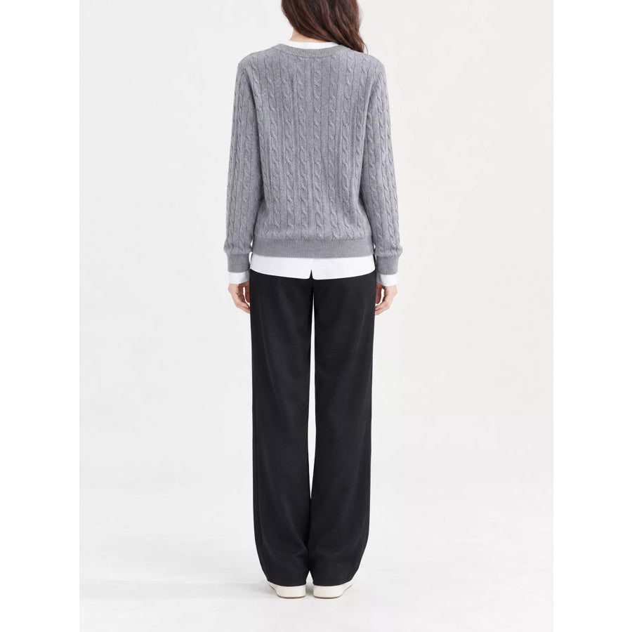Cable-Knit Button-Down Cardigan Apparel and Accessories