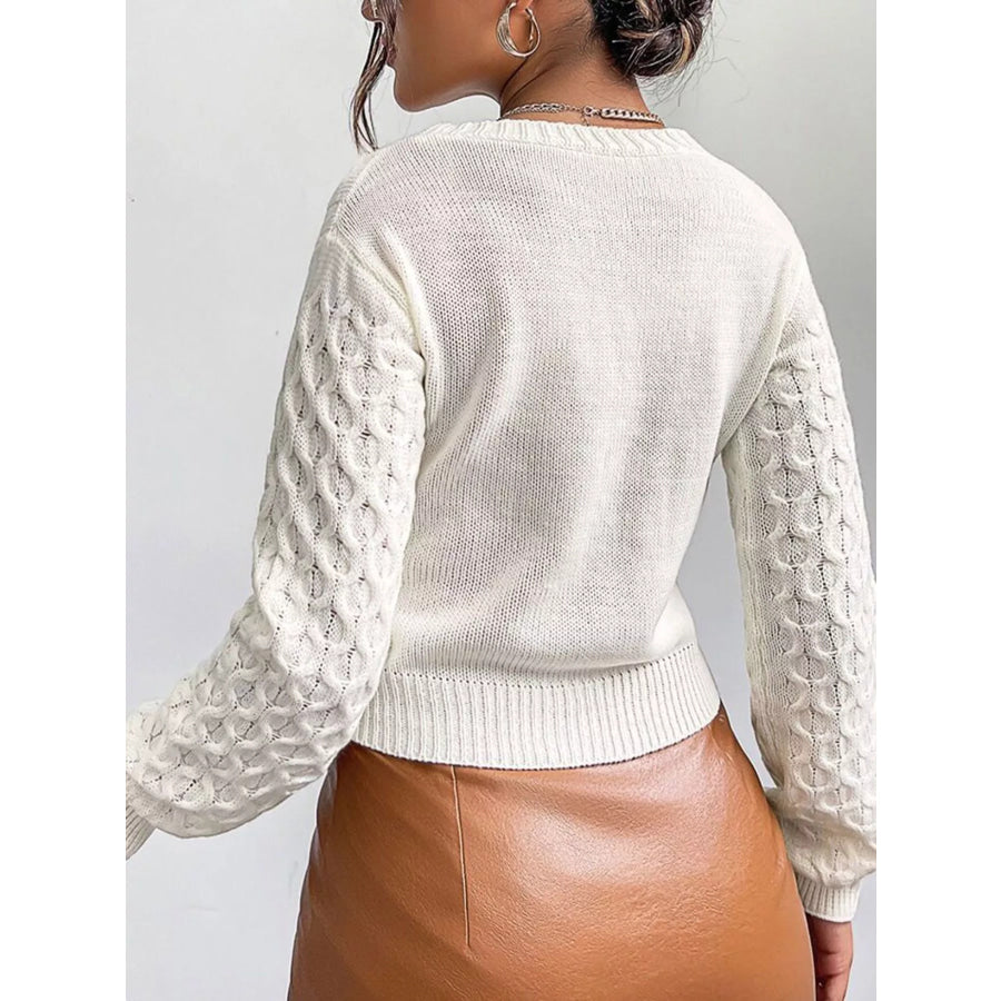 Cable Knit Button-Down Cardigan Apparel and Accessories