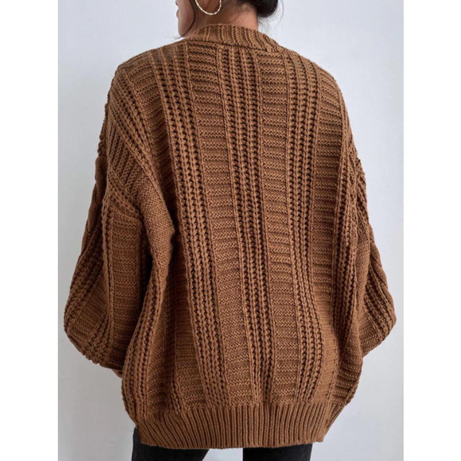 Cable Knit Button-Down Cardigan Apparel and Accessories