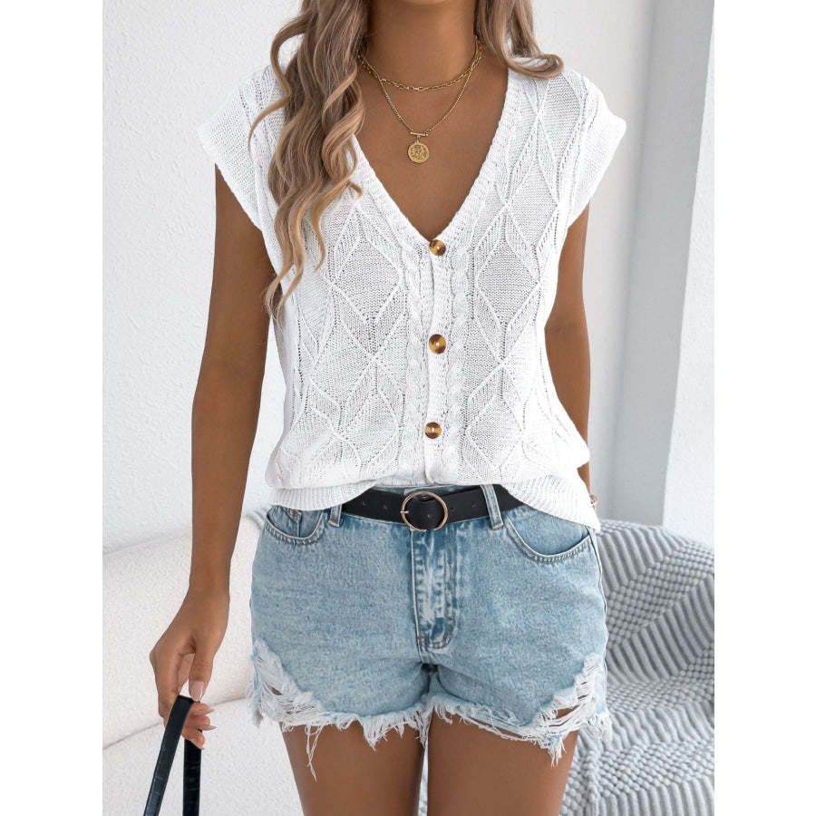 Cable Knit Button-Down Cardigan Apparel and Accessories
