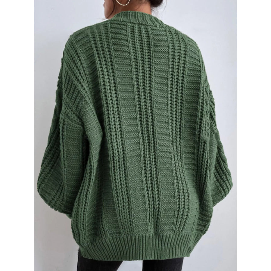 Cable Knit Button-Down Cardigan Apparel and Accessories