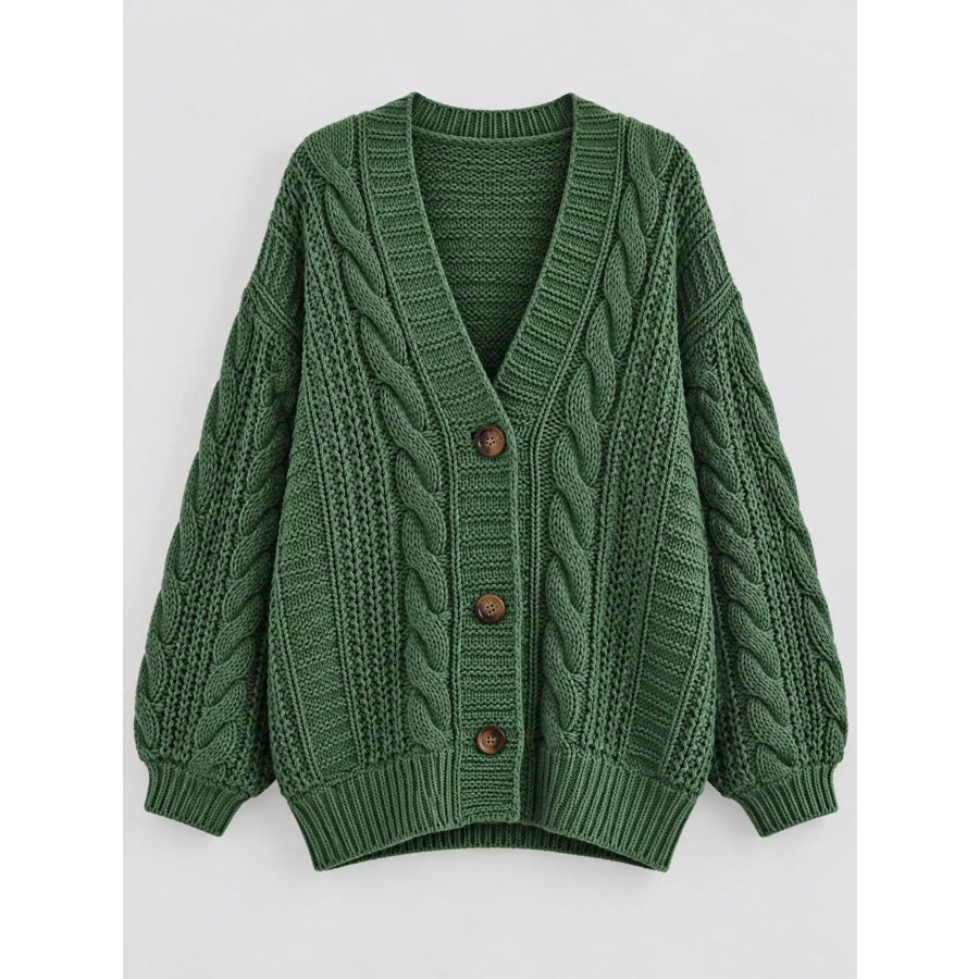 Cable Knit Button-Down Cardigan Apparel and Accessories