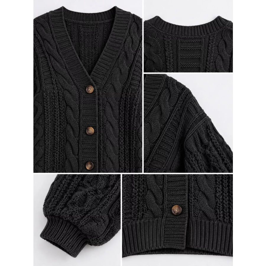 Cable Knit Button-Down Cardigan Apparel and Accessories