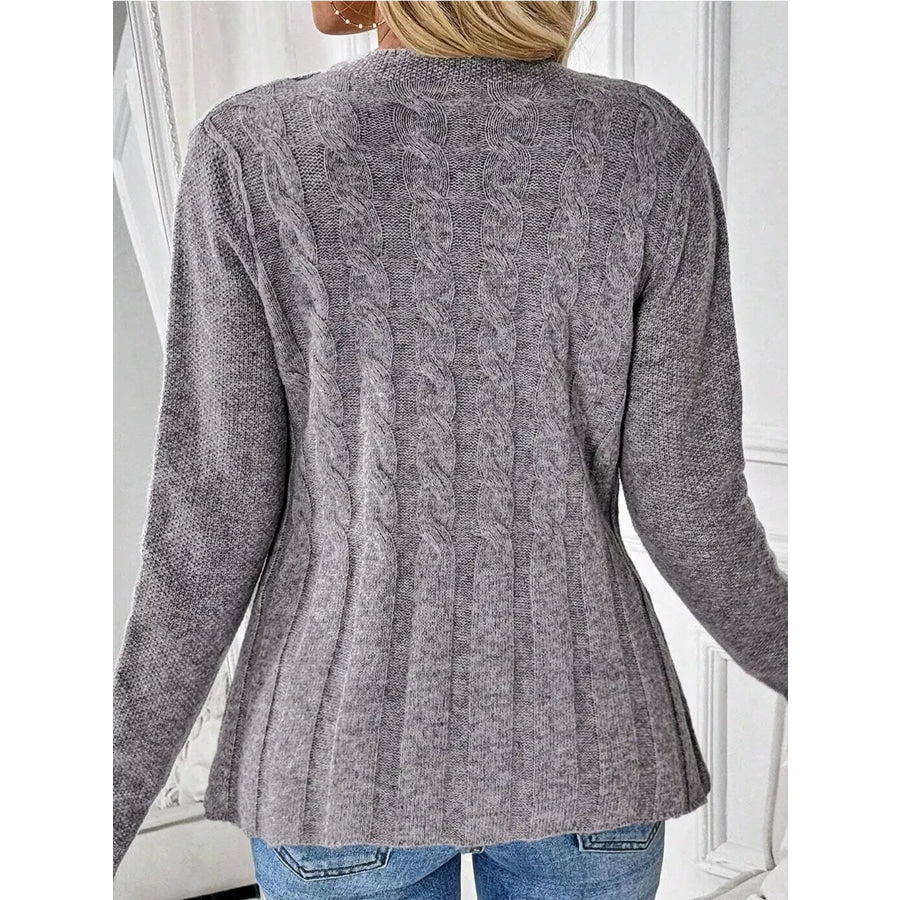 Cable-Knit Button-Down Cardigan Apparel and Accessories