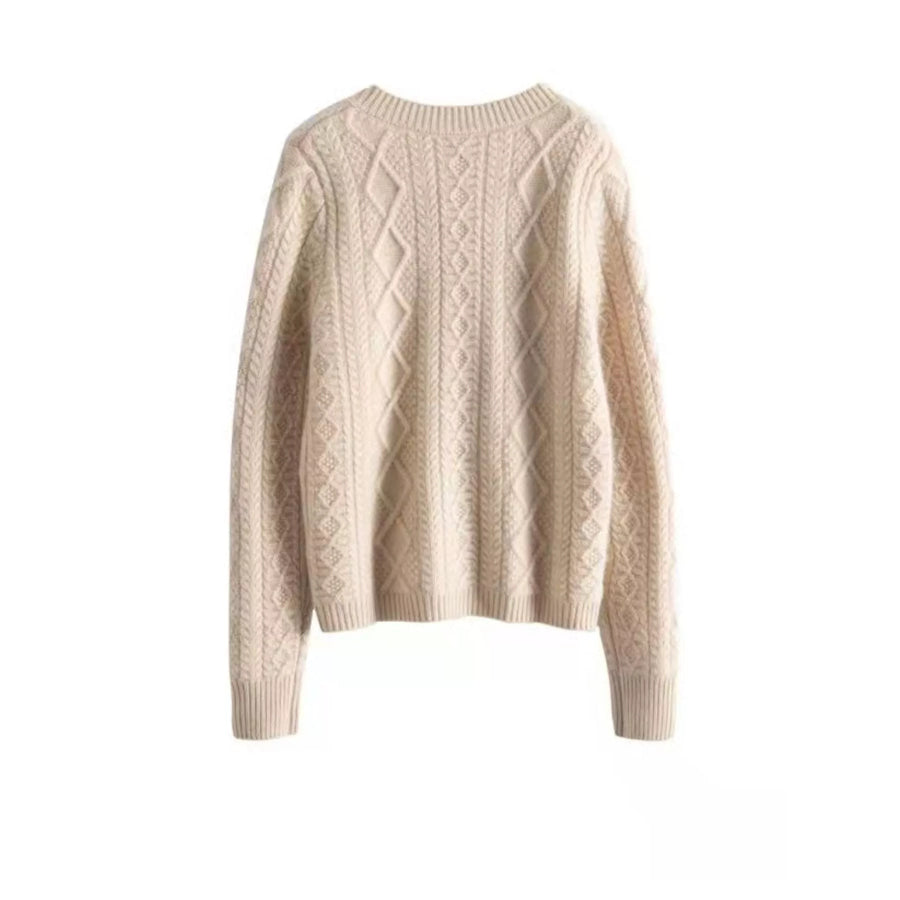 Cable-Knit Button-Down Cardigan Apparel and Accessories