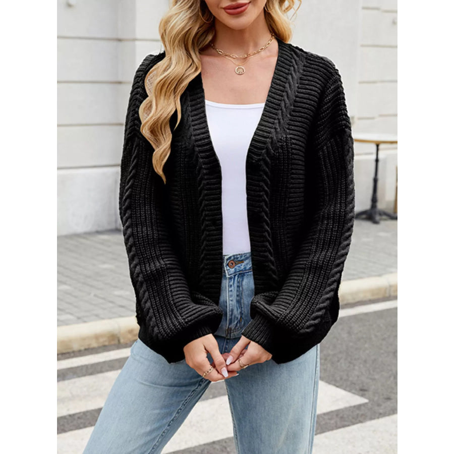 Cable Knit Button-Up Cardigan Apparel and Accessories